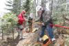 The Cook County Ropes Rescue team setting up on a bluff overlooking Lake Superior. Photo by Rhonda Silence